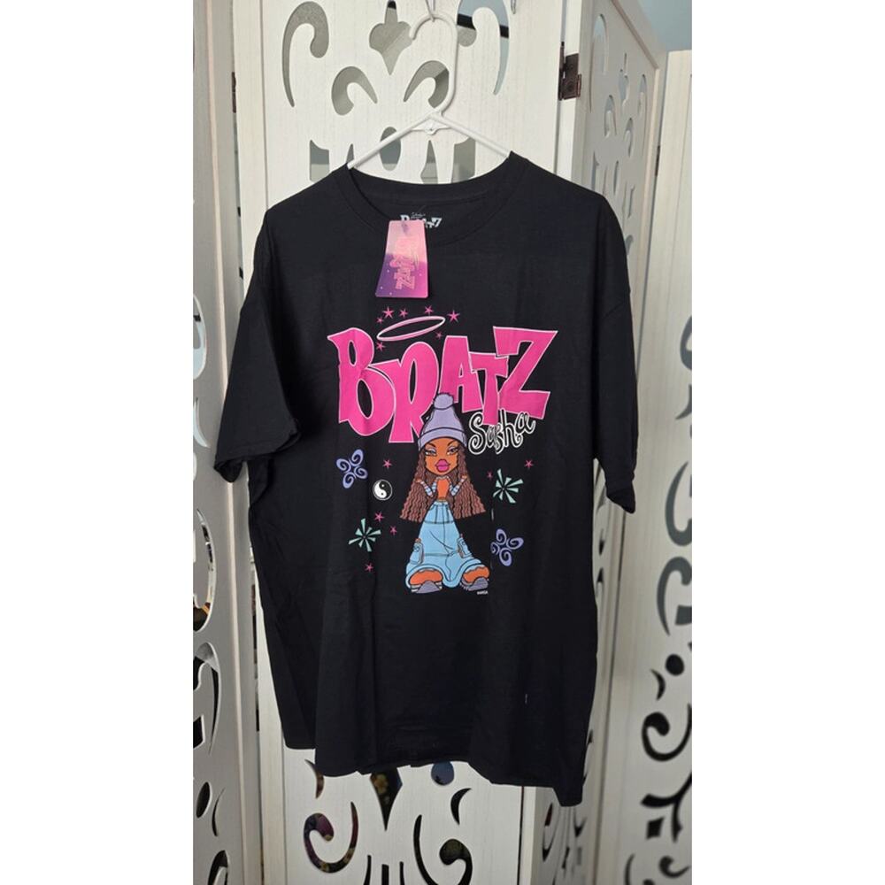 Bratz Sasha Graphic T Shirt Black Y2K Doll Tee Womens Mens Large NWT